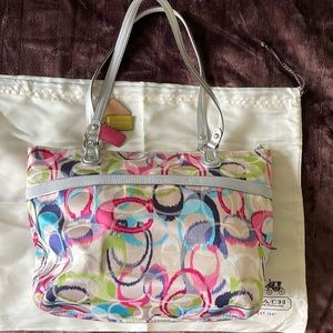 Coach poppy Signature tote bag small 19877